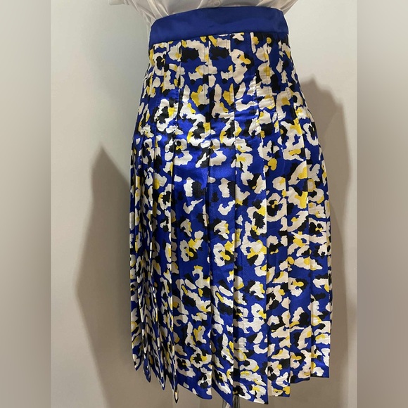 MARY KATRANTZOU Blue and Yellow Patterned A-Line Skirt - Picture 7 of 9